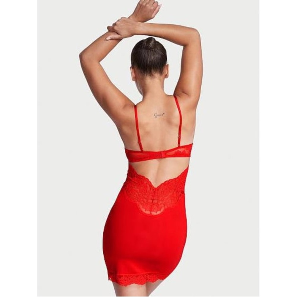 Victoria's Secret Red Lace Chemise slip